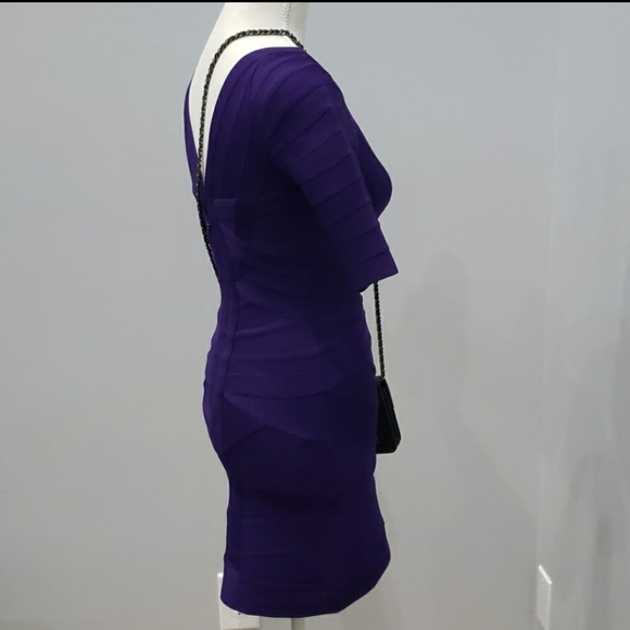 💜NEW Herve Leger S Dress Purple💜 - Picture 3 of 11